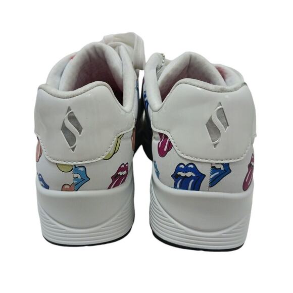 Skechers X ROLLING STONES Uno Sneakers Sz 9 White Multicolor TONGUE Say It Loud - Picture 11 of 16